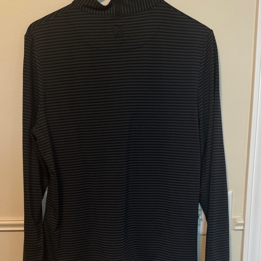 FootJoy Black and Gray Striped Quarter-Zip Pullover - Picture 4 of 4